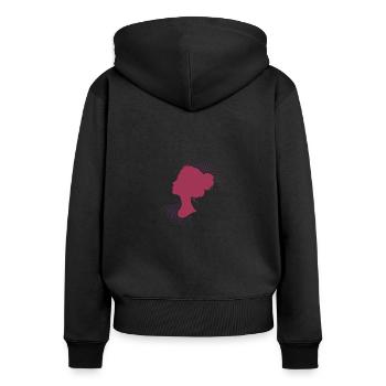 Strong women stand up for justice - Women's Premium Organic Zip Hoodie - black - Back - Julia (174cm)