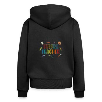 Costume de futur enseignant pour enfants - Sweat à capuche zippé Premium bio Femme - noir - Dos - Julia (174cm)