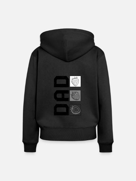 Erdbeerhemd, Papa Erdbeer-Tee, Vaters - Frauen Premium Bio Zip Hoodie - Schwarz