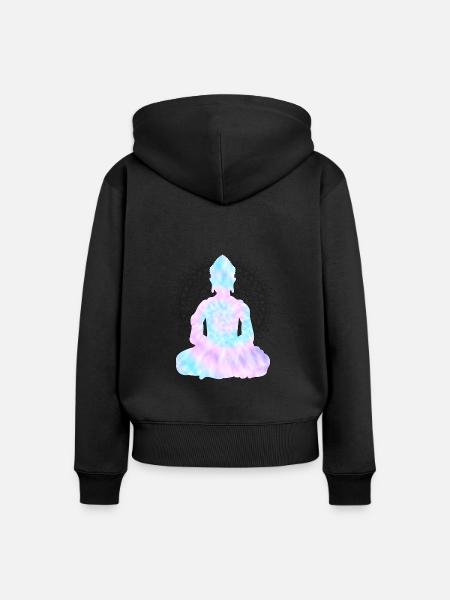 Buddha TieDye - Frauen Premium Bio Zip Hoodie - Schwarz