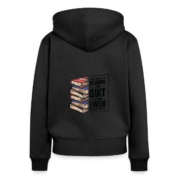 Lesesucht Eifriger Leser Literatur Buch - Frauen Premium Bio Zip Hoodie - Schwarz - Hinten - Julia (174cm)