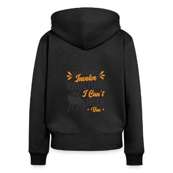 Pferdesport Voltigieren Reiten Akrobatik - Frauen Premium Bio Zip Hoodie - Schwarz - Hinten - Julia (174cm)