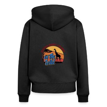 Safari Wildlife Certified Explorer In The Wild - Women's Premium Organic Zip Hoodie - black - Back - Julia (174cm)