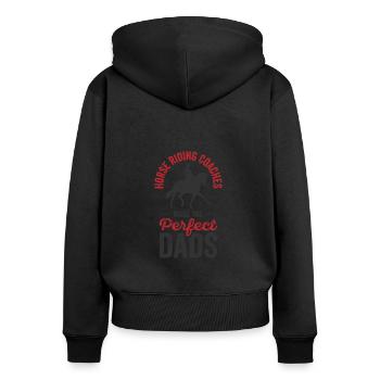 Reiten Reitlehrer Perfekter Vater Sporttrainer - Frauen Premium Bio Zip Hoodie - Schwarz - Hinten - Julia (174cm)