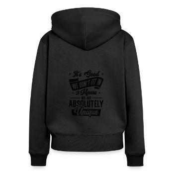 Positivität Außenseiter Dichter Poesie - Frauen Premium Bio Zip Hoodie - Schwarz - Hinten - Julia (174cm)