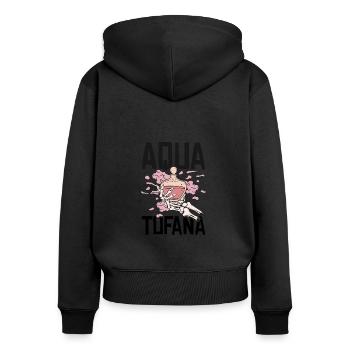 Aqua Tofana Conspiracy Crime Fan Vintage - Sweat à capuche zippé Premium bio Femme - noir - Dos - Julia (174cm)