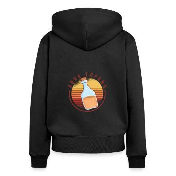 Aqua Tofana Vintage Poison Bottle Line Art Crime - Women's Premium Organic Zip Hoodie - black - Back - Julia (174cm)