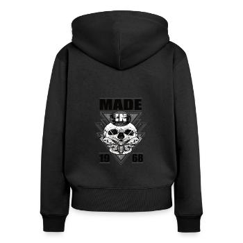 Made in 1968 Vintage Retro Limited Edition - Women's Premium Organic Zip Hoodie - black - Back - Julia (174cm)