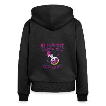 Aqua Tofana Conspiracy Theorist Essential Oil - Women's Premium Organic Zip Hoodie - black - Back - Julia (174cm)