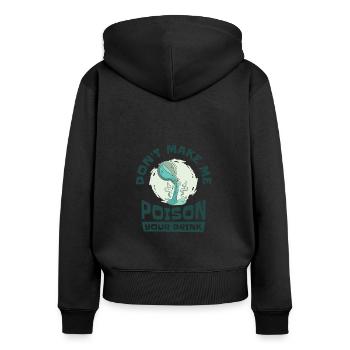 Aqua Tofana Skull Poison Crime Fan Drink Poison - Women's Premium Organic Zip Hoodie - black - Back - Julia (174cm)