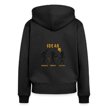 Problem Thinking Stick Figure Solution Thinker - Women's Premium Organic Zip Hoodie - black - Back - Julia (174cm)