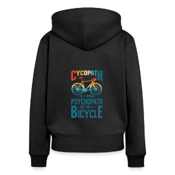 Lustige Radfahrer Radfahrer Fahrrad Fahrrad Berg - Frauen Premium Bio Zip Hoodie - Schwarz - Hinten - Julia (174cm)