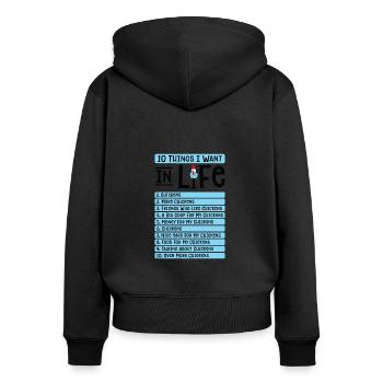 Poulets Agriculture Amateurs de poulets Ferme - Sweat à capuche zippé Premium bio Femme - noir - Dos - Julia (174cm)