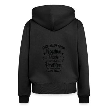 Problemlösung Kritische Denker Positive Motivation - Frauen Premium Bio Zip Hoodie - Schwarz - Hinten - Julia (174cm)