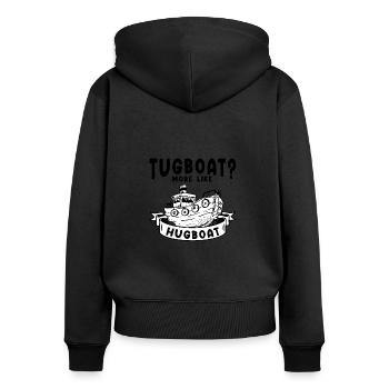Schlepper Umarmung Bootseigner Segeln Umarmung - Frauen Premium Bio Zip Hoodie - Schwarz - Hinten - Julia (174cm)