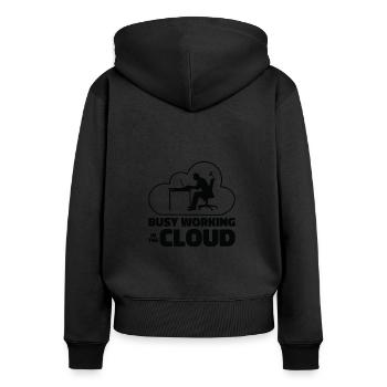 Cloud Computing Programmierer Kodierung - Frauen Premium Bio Zip Hoodie - Schwarz - Hinten - Julia (174cm)