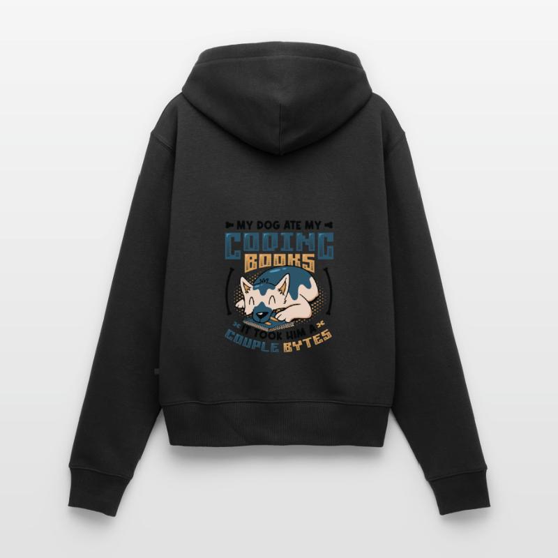 Hund Bytes Code Computer Scherz Programmierung Frauen Premium Bio Zip Hoodie