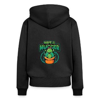 Pas de cactus étreint - Sweat à capuche zippé Premium bio Femme - noir - Dos - Julia (174cm)