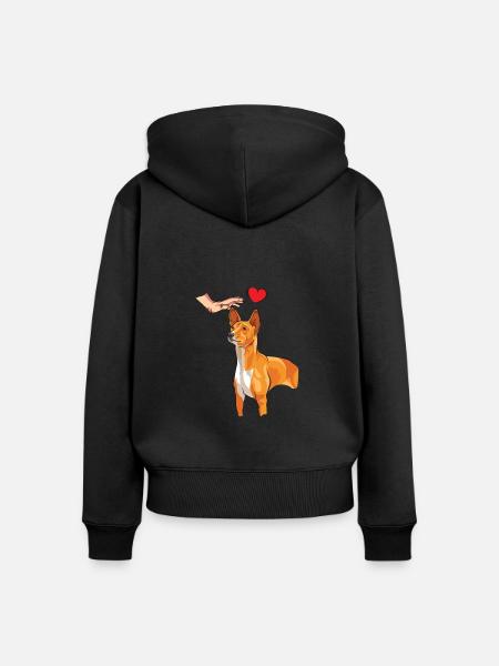 Basenji Hund Geschenk - Frauen Premium Bio Zip Hoodie - Schwarz