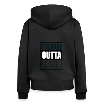Straight Outta 1998 Geburtstag 1998 Geboren 1998 - Frauen Premium Bio Zip Hoodie - Schwarz - Hinten - Julia (174cm)