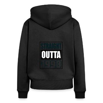 Straight Outta 1993 Geburtstag 1993 Geboren 1993 - Frauen Premium Bio Zip Hoodie - Schwarz - Hinten - Julia (174cm)