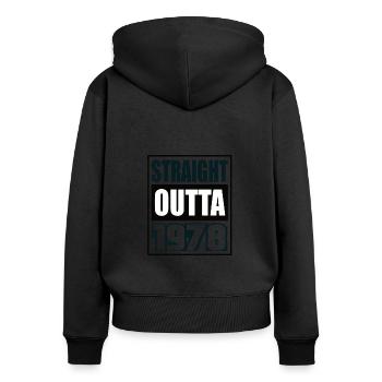 Straight Outta 1978 Geburtstag 1978 Geboren 1978 - Frauen Premium Bio Zip Hoodie - Schwarz - Hinten - Julia (174cm)