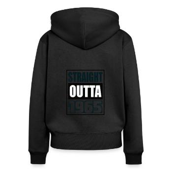 Straight Outta 1965 Geburtstag 1965 Geboren 1965 - Frauen Premium Bio Zip Hoodie - Schwarz - Hinten - Julia (174cm)