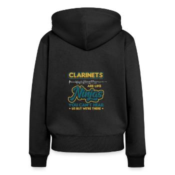 Les clarinettes sont comme des ninjas Marching Band - Sweat à capuche zippé Premium bio Femme - noir - Dos - Julia (174cm)