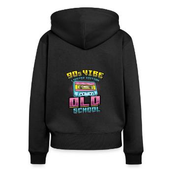 90s Vibe Limited Edition Old School 90s Party - Women's Premium Organic Zip Hoodie - black - Back - Julia (174cm)