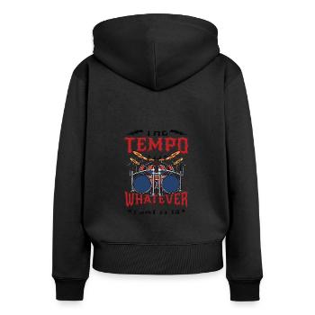Das Tempo Ist, Was Immer Ich Sage, Es Ist Rockband - Frauen Premium Bio Zip Hoodie - Schwarz - Hinten - Julia (174cm)