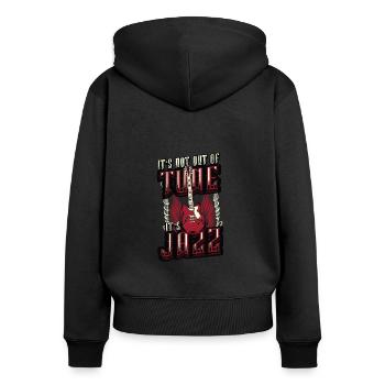 Es Ist Nicht Verstimmt, Es Ist Jazz - Jazz Band - Frauen Premium Bio Zip Hoodie - Schwarz - Hinten - Julia (174cm)