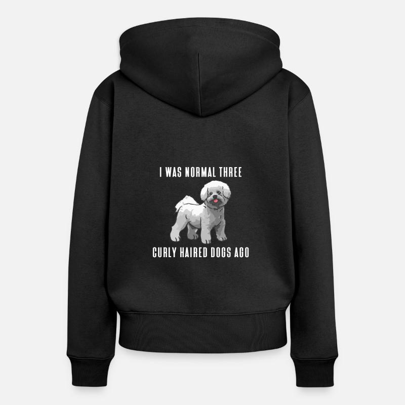 Bichon Frisé Propriétaire Chiens Cadeau - Sweat à capuche zippé Premium bio Femme - noir