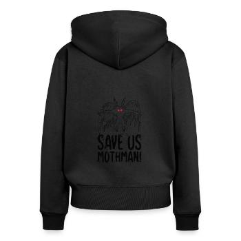 Halloween Mothman Mythical Line Art Beast Monster - Women's Premium Organic Zip Hoodie - black - Back - Julia (174cm)