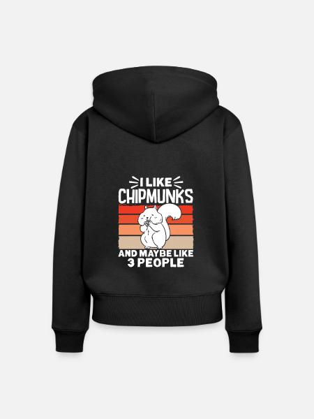 Streifenhörnchen Chipmunk Nagetier Geschenk - Frauen Premium Bio Zip Hoodie - Schwarz