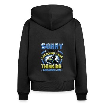 Thinking about Snowmobiling Snowmobile - Women's Premium Organic Zip Hoodie - black - Back - Julia (174cm)