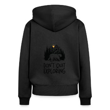 Explorer Voyage d’aventurier Randonnée Randonnée dans la nature - Sweat à capuche zippé Premium bio Femme - noir - Dos - Julia (174cm)