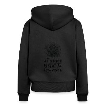 Peacock se démarque Inspirant Peacock Lover - Sweat à capuche zippé Premium bio Femme - noir - Dos - Julia (174cm)