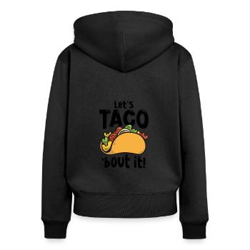 Fast Food Taco Cheesy Humorvolles Wortspiel - Frauen Premium Bio Zip Hoodie - Schwarz - Hinten - Julia (174cm)