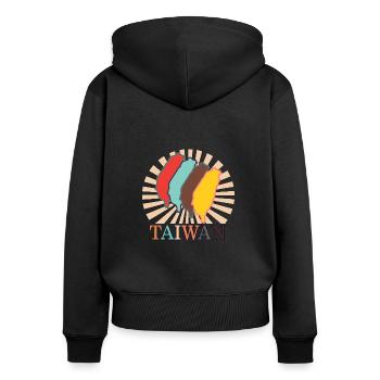 Taiwan Hemd, Taiwan Map Geschenk Tee, Chinesisch - Frauen Premium Bio Zip Hoodie - Schwarz - Hinten - Julia (174cm)