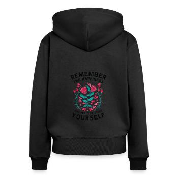 Motivational Self-care People Peace Inspiring - Women's Premium Organic Zip Hoodie - black - Back - Julia (174cm)