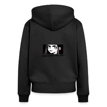 Anime Otaku Weeb Anime Paused Talk Fast - Women's Premium Organic Zip Hoodie - black - Back - Julia (174cm)