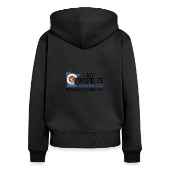 Nichts macht mir Angst Minnesotan Frau Minnesota - Frauen Premium Bio Zip Hoodie - Schwarz - Hinten - Julia (174cm)