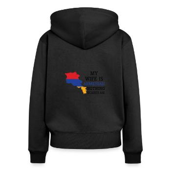 Nichts macht mir Angst Armenische Frau Armenien - Frauen Premium Bio Zip Hoodie - Schwarz - Hinten - Julia (174cm)
