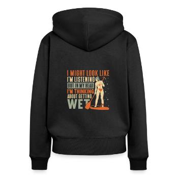 SUP Paddle Board Paddleboarding - Frauen Premium Bio Zip Hoodie - Schwarz - Hinten - Julia (174cm)
