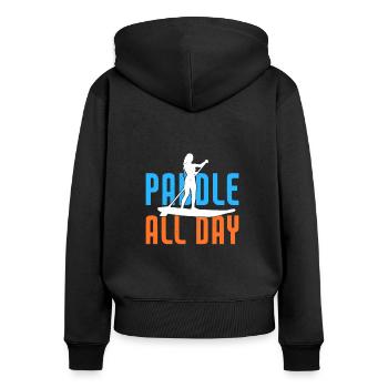 SUP Paddle Board Paddleboarding - Frauen Premium Bio Zip Hoodie - Schwarz - Hinten - Julia (174cm)