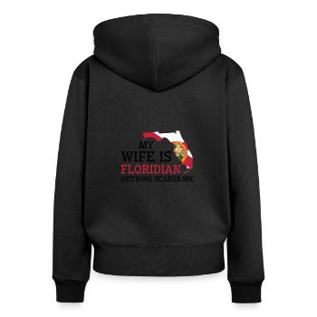 Nichts macht mir Angst Floridian Frau Florida - Frauen Premium Bio Zip Hoodie - Schwarz - Hinten - Julia (174cm)