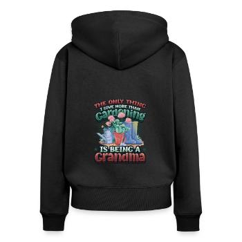 Gartenliebhaber, Frauen, Gartenarbeit, Oma. - Frauen Premium Bio Zip Hoodie - Schwarz - Hinten - Julia (174cm)