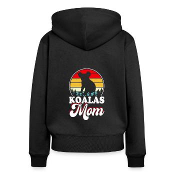 Koala Mama Muttertagsgeschenk - Frauen Premium Bio Zip Hoodie - Schwarz - Hinten - Julia (174cm)