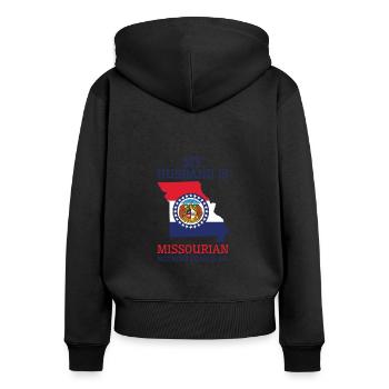Nichts macht mir Angst Missourian Husband Missouri - Frauen Premium Bio Zip Hoodie - Schwarz - Hinten - Julia (174cm)
