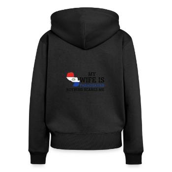 Nothing Scares Me Paraguayan Wife Paraguay - Women's Premium Organic Zip Hoodie - black - Back - Julia (174cm)